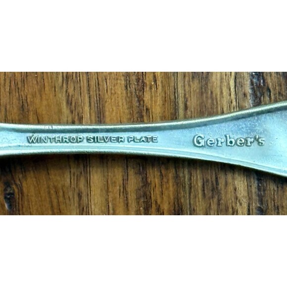 Vintage Gerber's Baby Spoon Winthrop Silver Plate Infant Flatware USA Made - Picture 5 of 5
